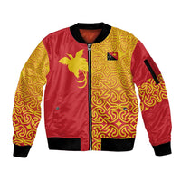 Papua New Guinea Oro Tapa Personalised Sleeve Zip Bomber Jacket Simple Bird of Paradise Style - Polynesian Pride