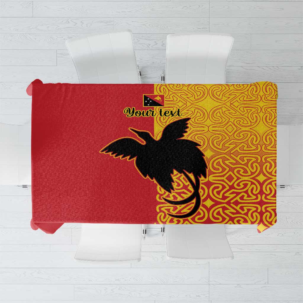 Papua New Guinea Oro Tapa Personalised Tablecloth Simple Bird of Paradise Style LT9 Red - Polynesian Pride