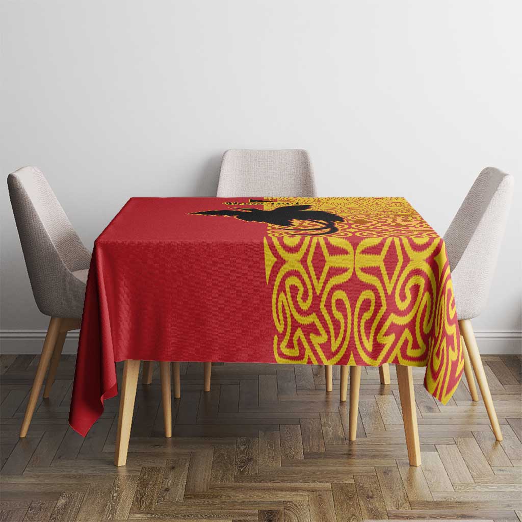 Papua New Guinea Oro Tapa Personalised Tablecloth Simple Bird of Paradise Style LT9 - Polynesian Pride