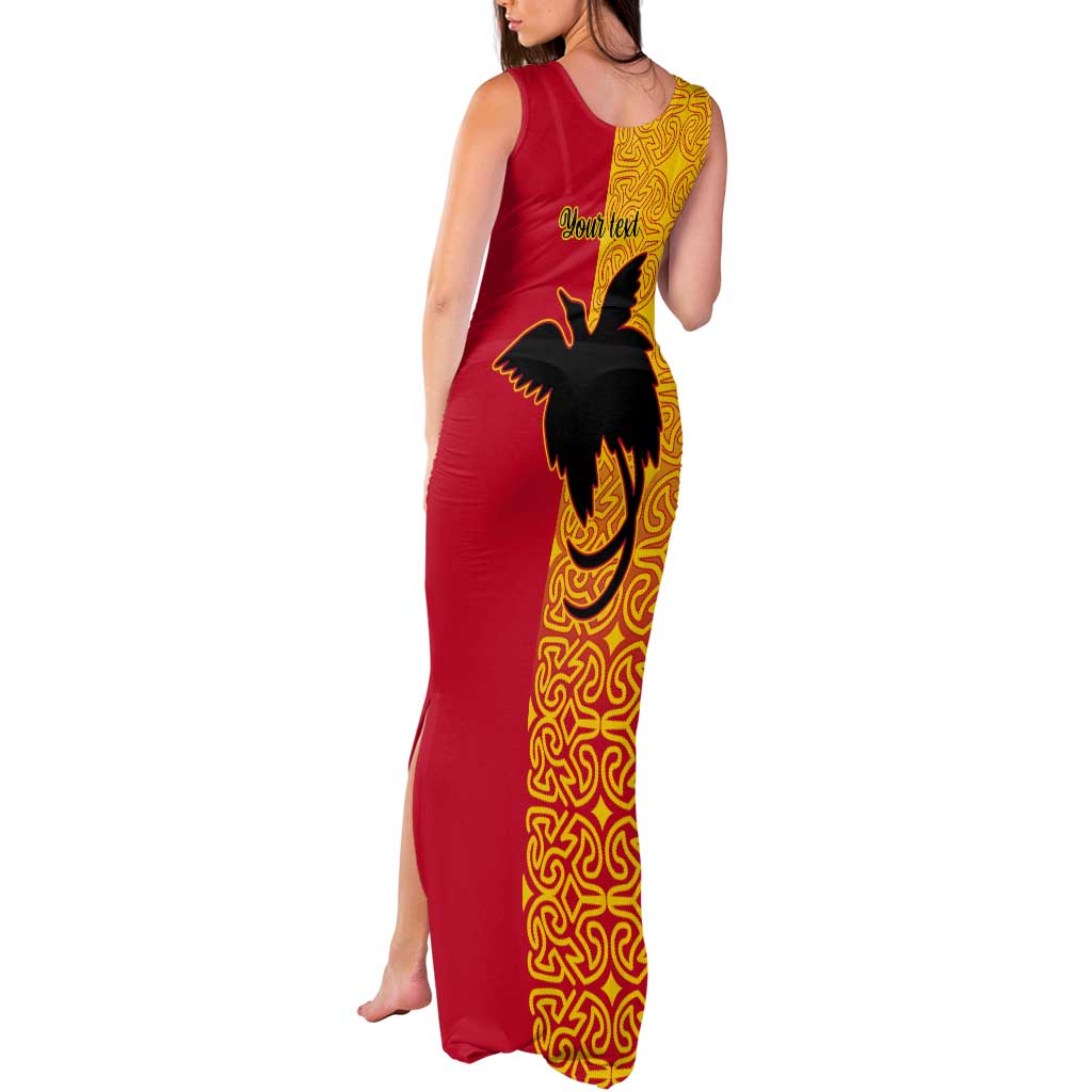 Papua New Guinea Oro Tapa Personalised Tank Maxi Dress Simple Bird of Paradise Style - Polynesian Pride