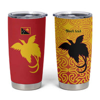 Papua New Guinea Oro Tapa Personalised Tumbler Cup Simple Bird of Paradise Style - Polynesian Pride