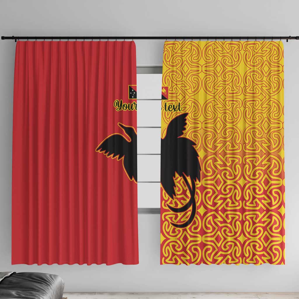 Papua New Guinea Oro Tapa Personalised Window Curtain Simple Bird of Paradise Style - Polynesian Pride