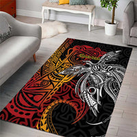 Papua New Guinea Sepik Personalised Area Rug PNG Bird of Paradise Tattoo - Polynesian Pride