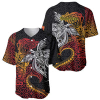 Papua New Guinea Sepik Personalised Baseball Jersey PNG Bird of Paradise Tattoo - Polynesian Pride