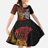 Papua New Guinea Sepik Personalised Family Matching Mermaid Dress and Hawaiian Shirt PNG Bird of Paradise Tattoo - Polynesian Pride
