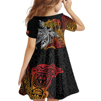 Papua New Guinea Sepik Personalised Family Matching Puletasi and Hawaiian Shirt PNG Bird of Paradise Tattoo - Polynesian Pride