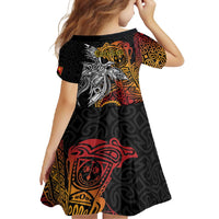 Papua New Guinea Sepik Personalised Family Matching Summer Maxi Dress and Hawaiian Shirt PNG Bird of Paradise Tattoo - Polynesian Pride