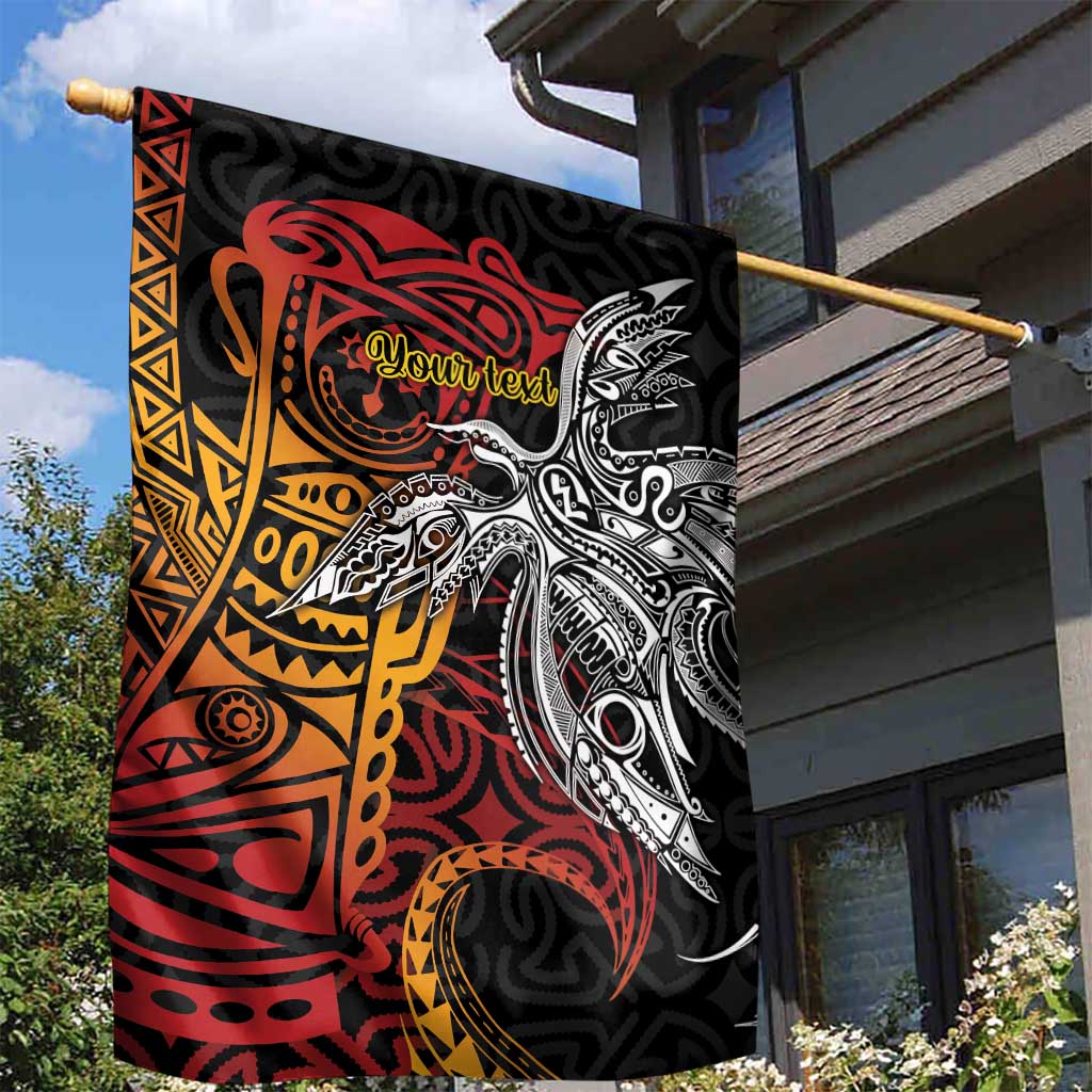 Papua New Guinea Sepik Personalised Garden Flag PNG Bird of Paradise Tattoo - Polynesian Pride