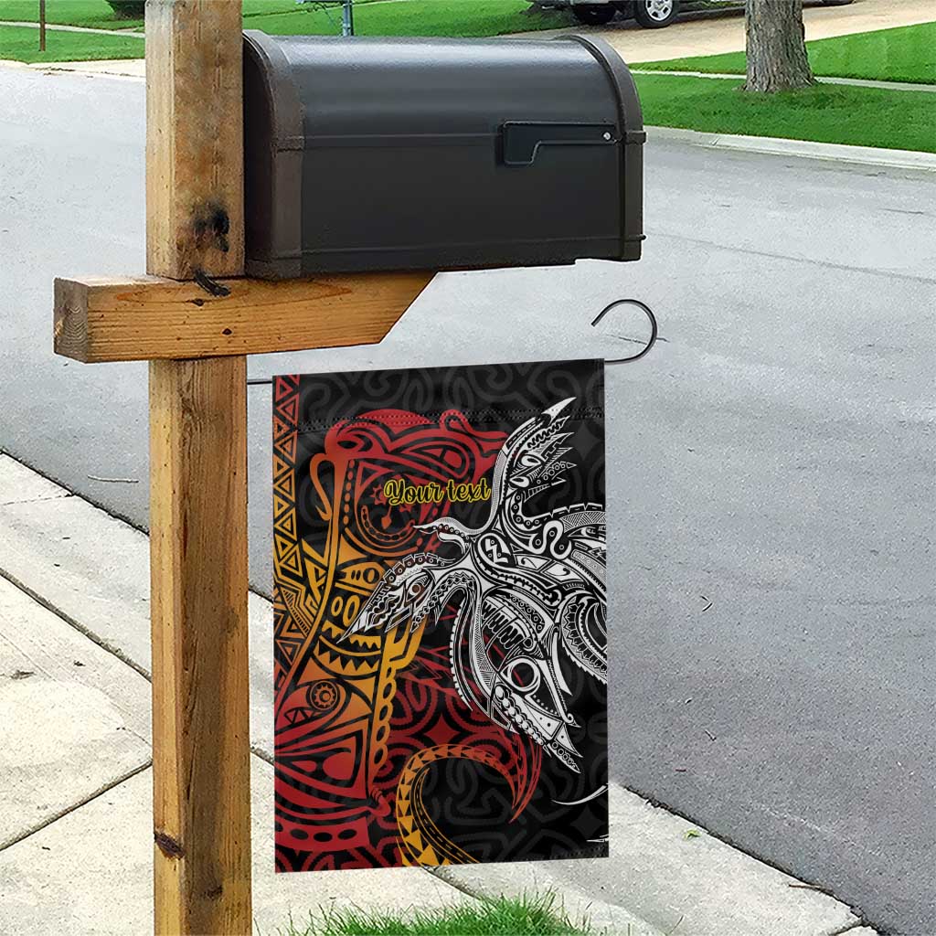 Papua New Guinea Sepik Personalised Garden Flag PNG Bird of Paradise Tattoo - Polynesian Pride