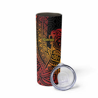 Papua New Guinea Sepik Personalised Skinny Tumbler PNG Bird of Paradise Tattoo - Polynesian Pride