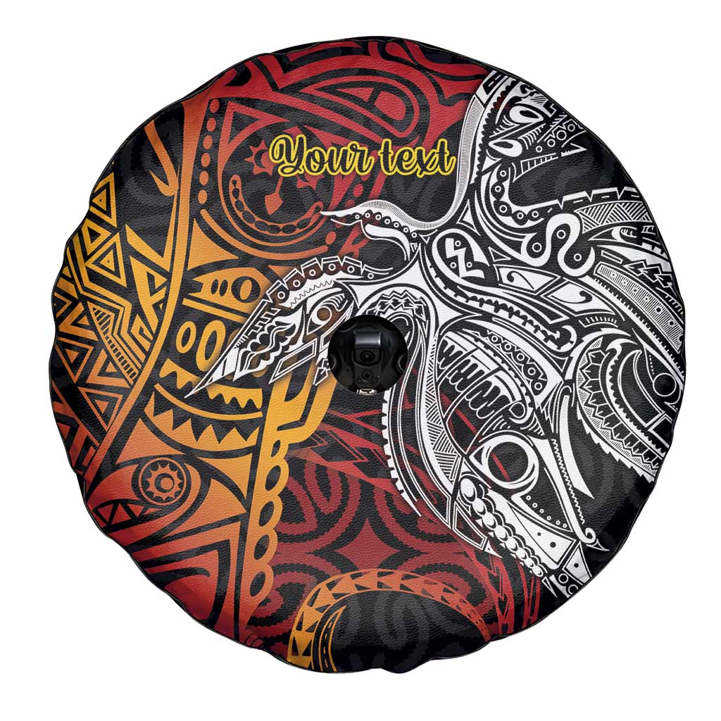 Papua New Guinea Sepik Personalised Spare Tire Cover PNG Bird of Paradise Tattoo - Polynesian Pride