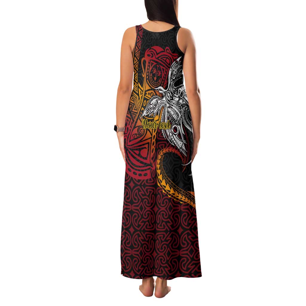 Papua New Guinea Sepik Personalised Tank Maxi Dress PNG Bird of Paradise Tattoo - Polynesian Pride