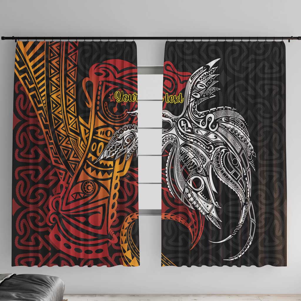 Papua New Guinea Sepik Personalised Window Curtain PNG Bird of Paradise Tattoo - Polynesian Pride