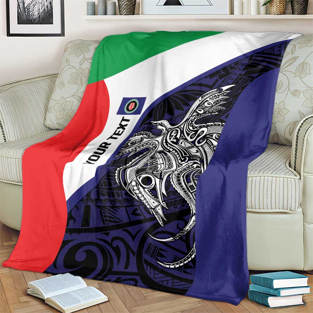 Personalised PNG Bougainville Blanket Bird of Paradise Tattoo Flag Motif - Polynesian Pride