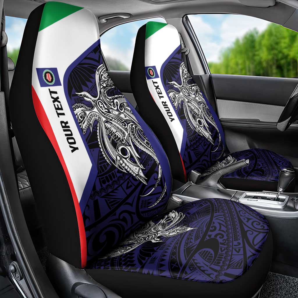 Personalised PNG Bougainville Car Seat Cover Bird of Paradise Tattoo Flag Motif - Polynesian Pride