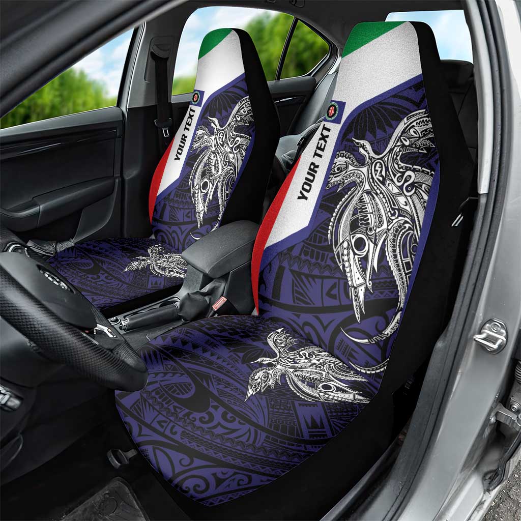 Personalised PNG Bougainville Car Seat Cover Bird of Paradise Tattoo Flag Motif - Polynesian Pride