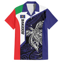 Personalised PNG Bougainville Family Matching Tank Maxi Dress and Hawaiian Shirt Bird of Paradise Tattoo Flag Motif - Polynesian Pride
