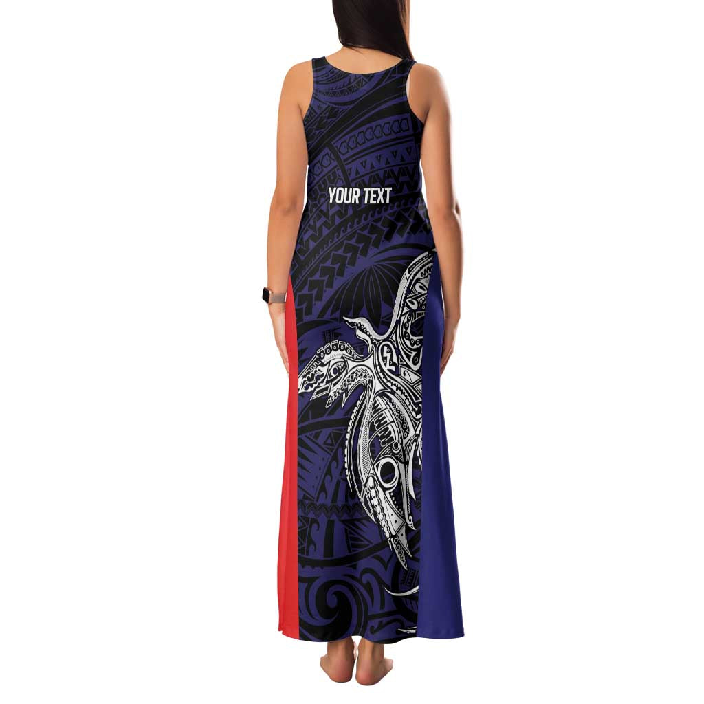 Personalised PNG Bougainville Family Matching Tank Maxi Dress and Hawaiian Shirt Bird of Paradise Tattoo Flag Motif - Polynesian Pride