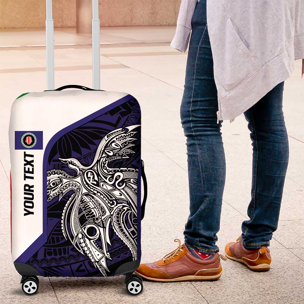 Personalised PNG Bougainville Luggage Cover Bird of Paradise Tattoo Flag Motif - Polynesian Pride