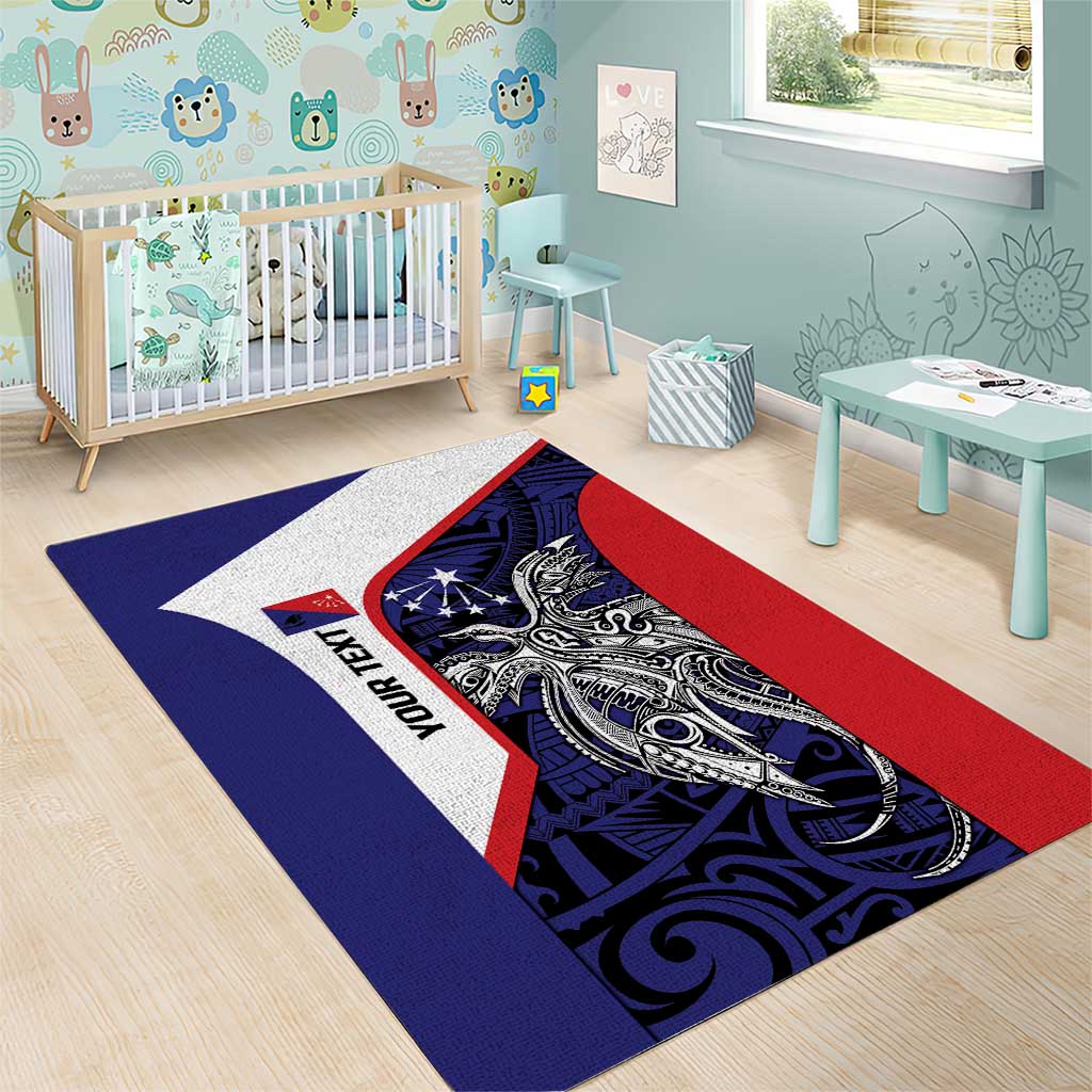 Personalised PNG Central Province Area Rug Bird of Paradise Tattoo Flag Motif - Polynesian Pride