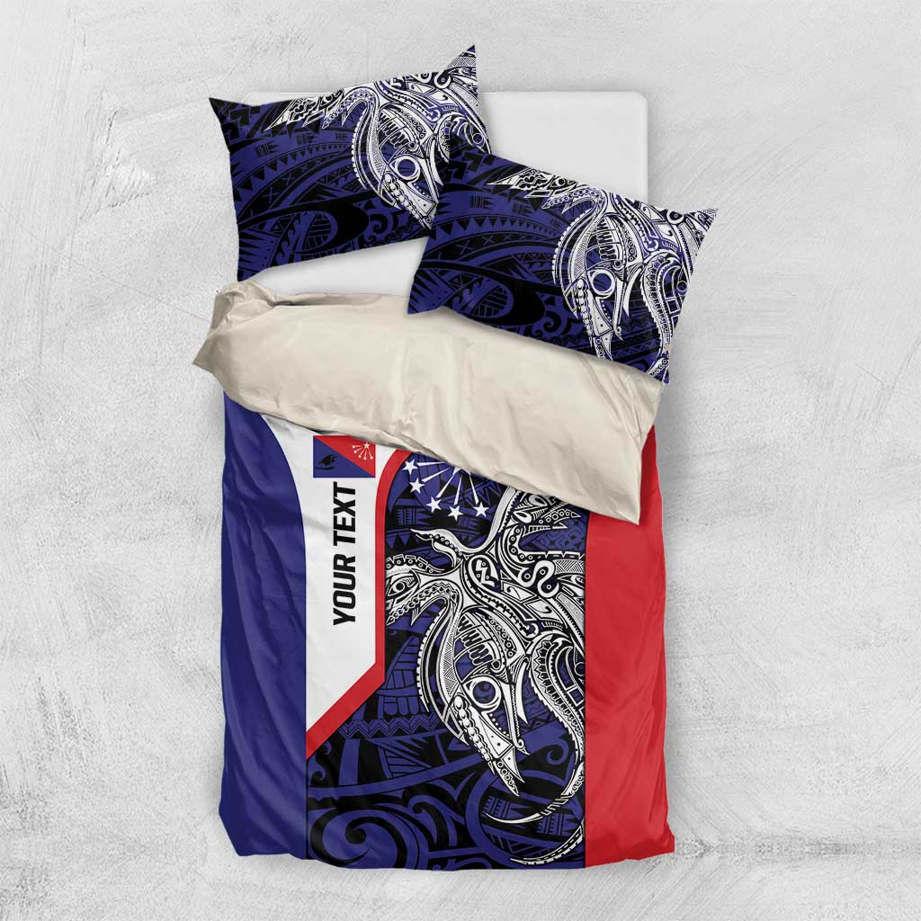 Personalised PNG Central Province Bedding Set Bird of Paradise Tattoo Flag Motif - Polynesian Pride