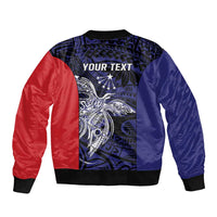 Personalised PNG Central Province Bomber Jacket Bird of Paradise Tattoo Flag Motif - Polynesian Pride