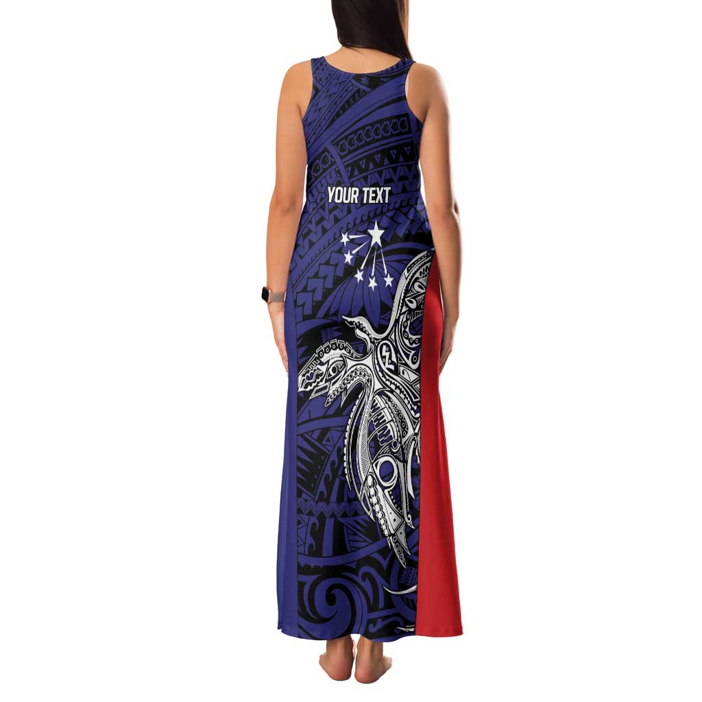Personalised PNG Central Province Family Matching Tank Maxi Dress and Hawaiian Shirt Bird of Paradise Tattoo Flag Motif - Polynesian Pride