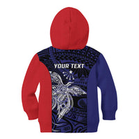 Personalised PNG Central Province Kid Hoodie Bird of Paradise Tattoo Flag Motif - Polynesian Pride