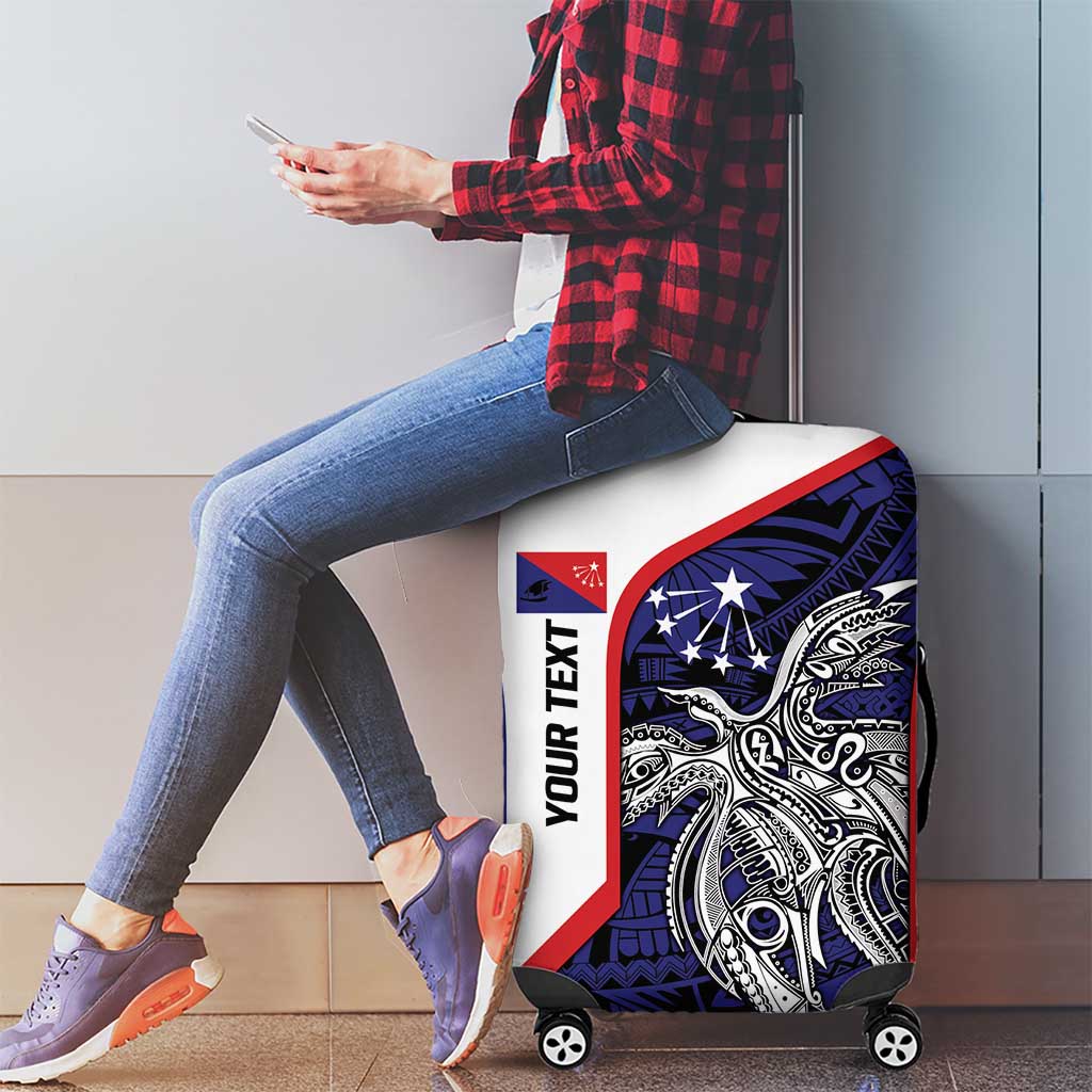 Personalised PNG Central Province Luggage Cover Bird of Paradise Tattoo Flag Motif - Polynesian Pride