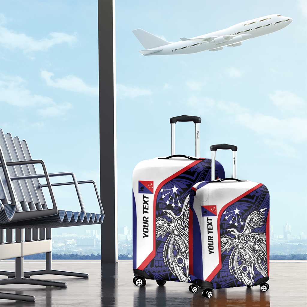 Personalised PNG Central Province Luggage Cover Bird of Paradise Tattoo Flag Motif - Polynesian Pride