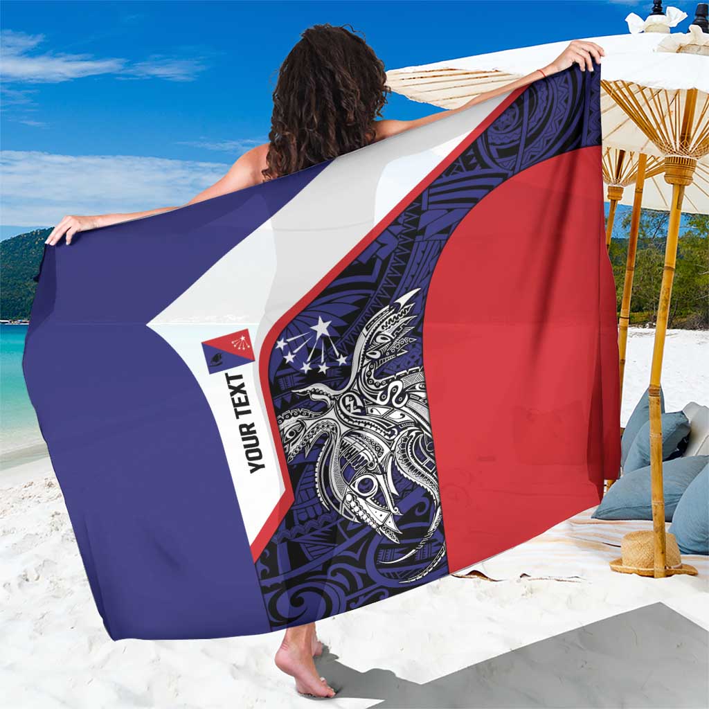 Personalised PNG Central Province Sarong Bird of Paradise Tattoo Flag Motif - Polynesian Pride