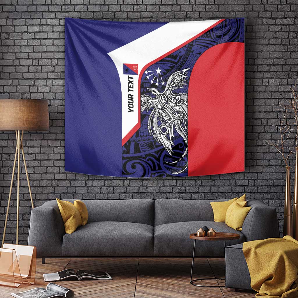 Personalised PNG Central Province Tapestry Bird of Paradise Tattoo Flag Motif - Polynesian Pride