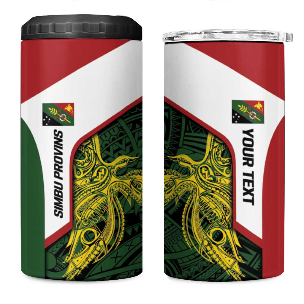 Personalised PNG Chimbu Province 4 in 1 Can Cooler Tumbler Bird of Paradise Tattoo Flag Motif LT9 One Size: 16 oz Red - Polynesian Pride