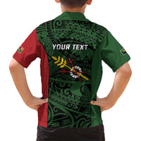 Personalised PNG Chimbu Province Family Matching Long Sleeve Bodycon Dress and Hawaiian Shirt Bird of Paradise Tattoo Flag Motif - Polynesian Pride