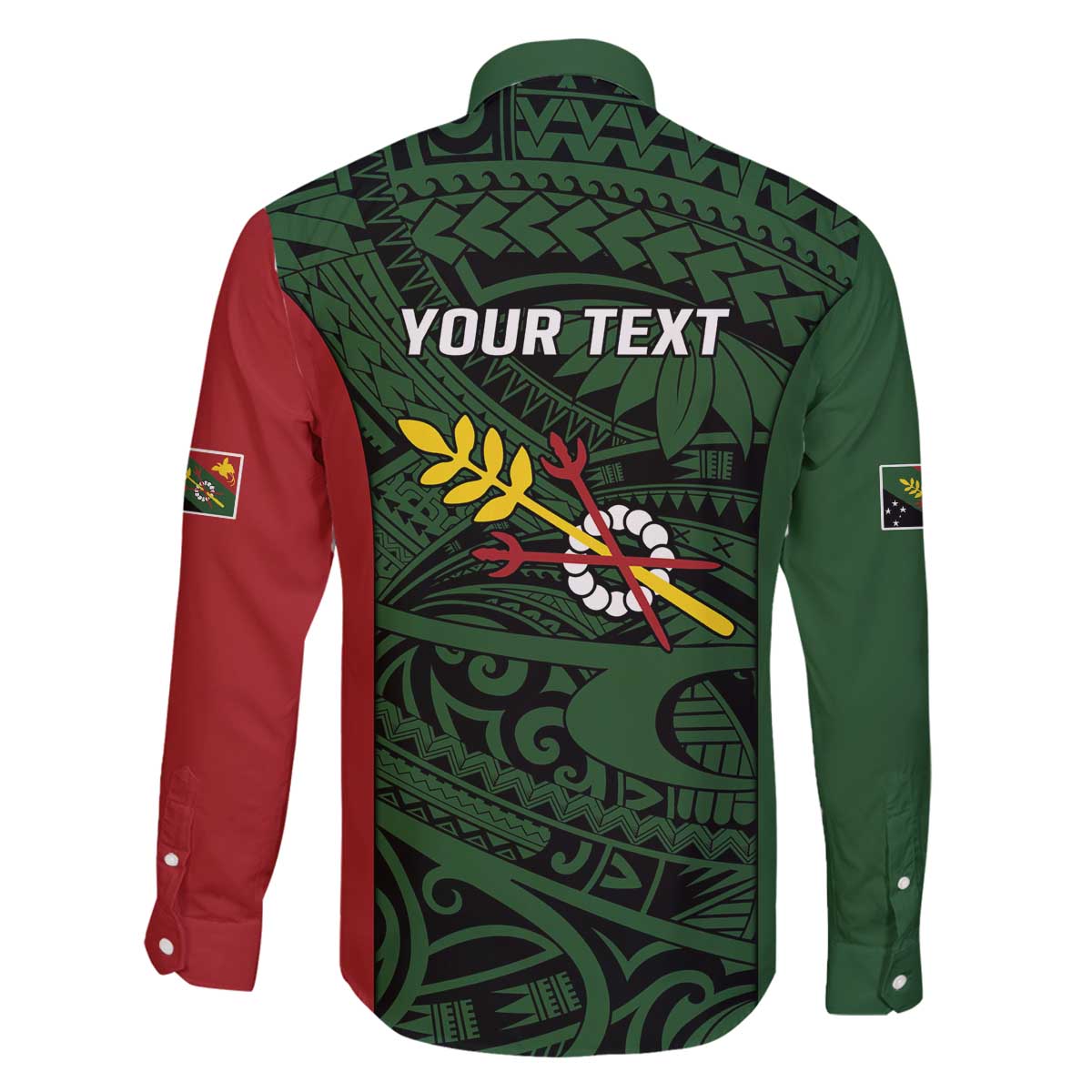 Personalised PNG Chimbu Province Family Matching Off The Shoulder Long Sleeve Dress and Hawaiian Shirt Bird of Paradise Tattoo Flag Motif - Polynesian Pride