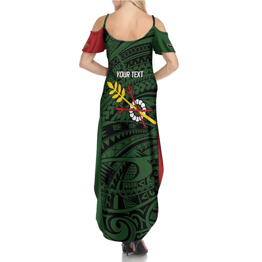 Personalised PNG Chimbu Province Family Matching Summer Maxi Dress and Hawaiian Shirt Bird of Paradise Tattoo Flag Motif - Polynesian Pride