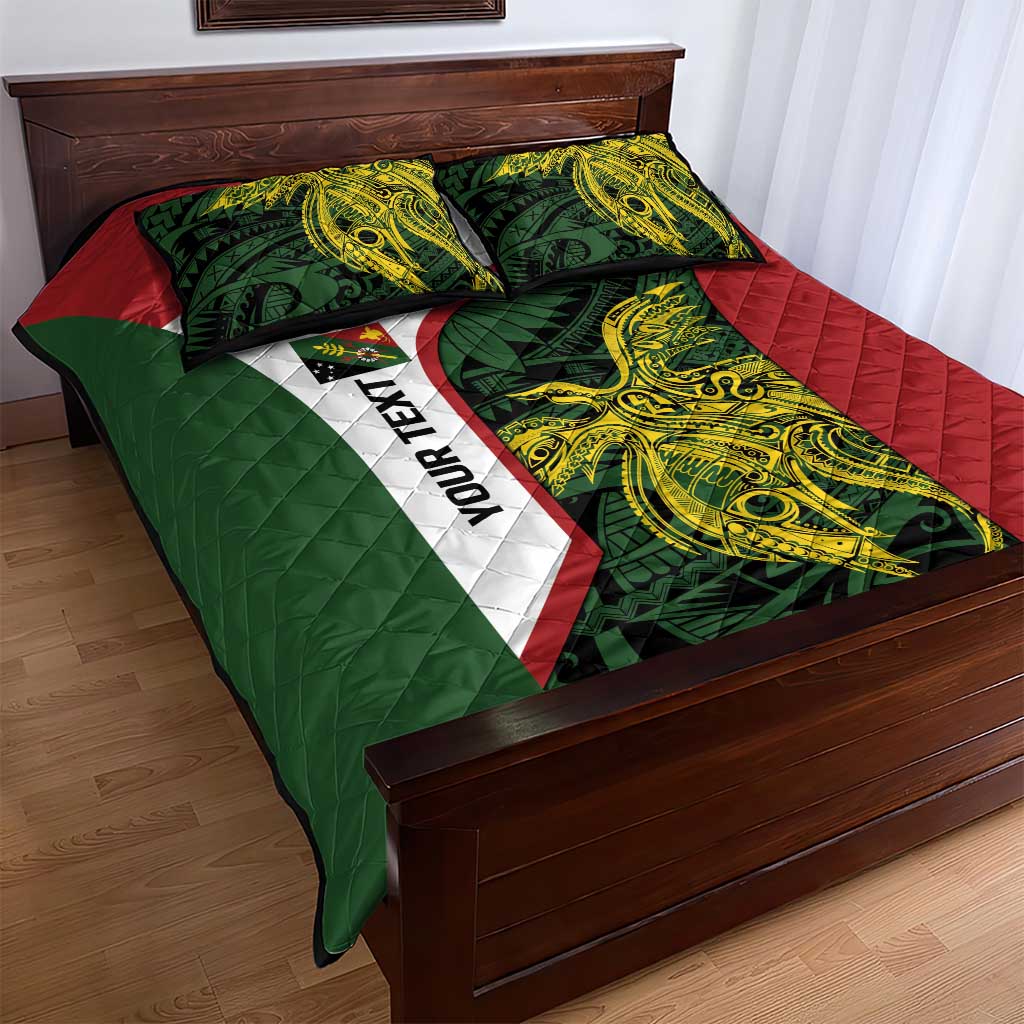 Personalised PNG Chimbu Province Quilt Bed Set Bird of Paradise Tattoo Flag Motif - Polynesian Pride
