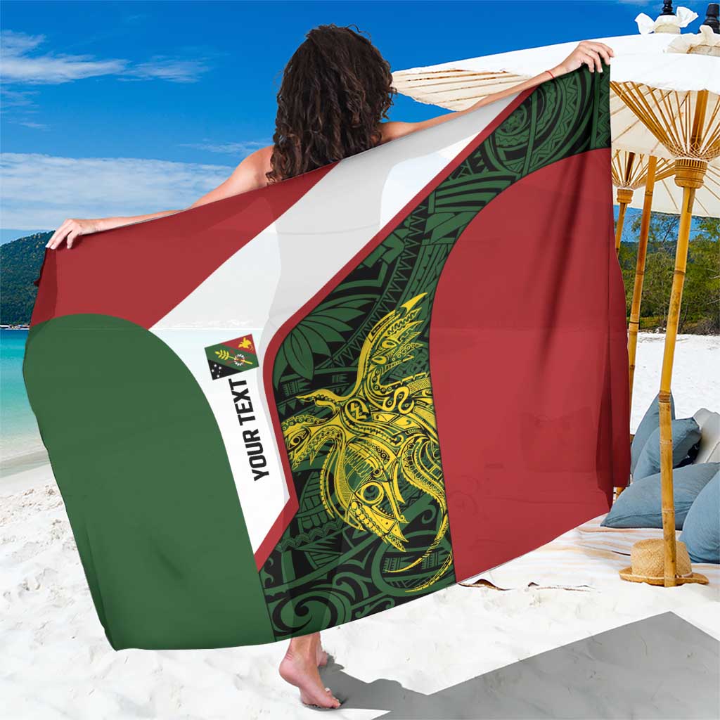 Personalised PNG Chimbu Province Sarong Bird of Paradise Tattoo Flag Motif - Polynesian Pride