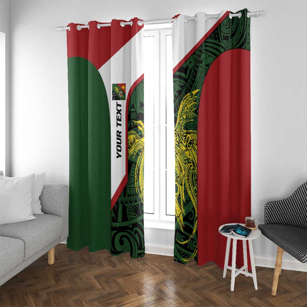 Personalised PNG Chimbu Province Window Curtain Bird of Paradise Tattoo Flag Motif - Polynesian Pride