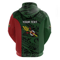 Personalised PNG Chimbu Province Zip Hoodie Bird of Paradise Tattoo Flag Motif - Polynesian Pride