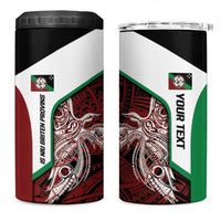 Personalised PNG East New Britain Province 4 in 1 Can Cooler Tumbler Bird of Paradise Tattoo Flag Motif - Polynesian Pride