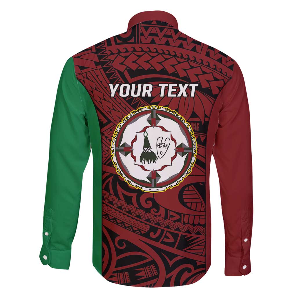 Personalised PNG East New Britain Province Family Matching Off Shoulder Maxi Dress and Hawaiian Shirt Bird of Paradise Tattoo Flag Motif - Polynesian Pride