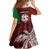 Personalised PNG East New Britain Province Family Matching Summer Maxi Dress and Hawaiian Shirt Bird of Paradise Tattoo Flag Motif - Polynesian Pride