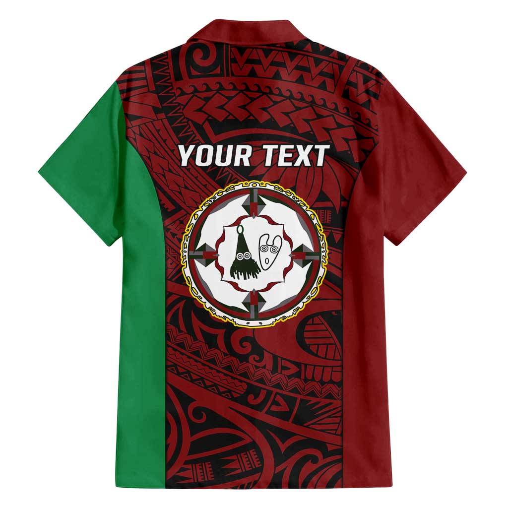 Personalised PNG East New Britain Province Family Matching Tank Maxi Dress and Hawaiian Shirt Bird of Paradise Tattoo Flag Motif - Polynesian Pride