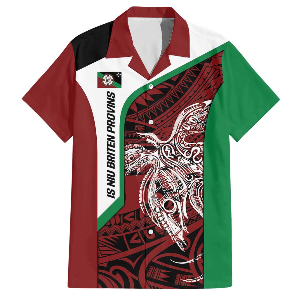 Personalised PNG East New Britain Province Hawaiian Shirt Bird of Paradise Tattoo Flag Motif LT9 Green - Polynesian Pride