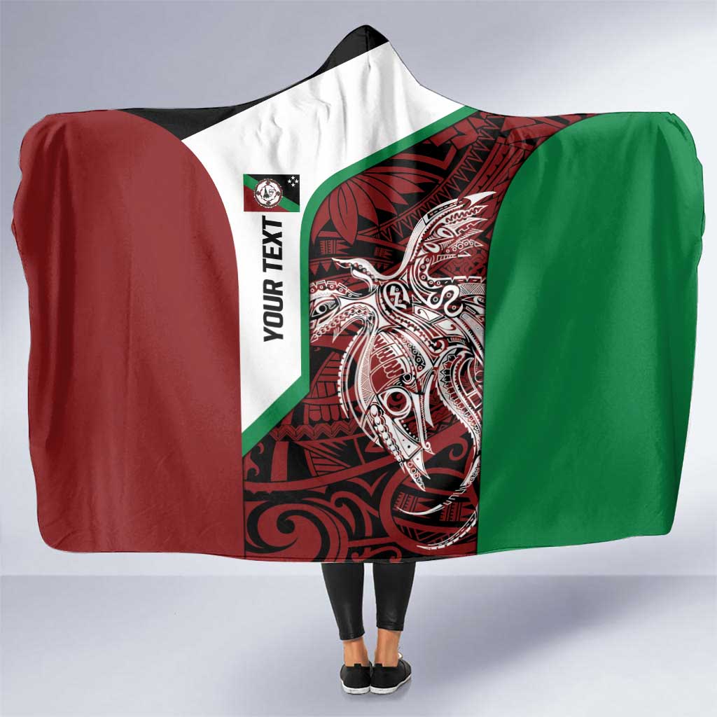 Personalised PNG East New Britain Province Hooded Blanket Bird of Paradise Tattoo Flag Motif - Polynesian Pride
