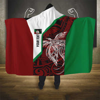 Personalised PNG East New Britain Province Hooded Blanket Bird of Paradise Tattoo Flag Motif - Polynesian Pride