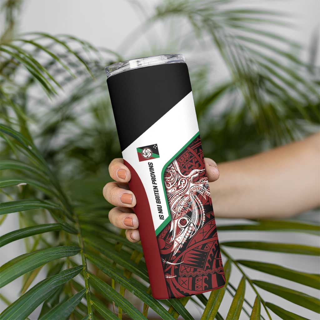 Personalised PNG East New Britain Province Skinny Tumbler Bird of Paradise Tattoo Flag Motif - Polynesian Pride