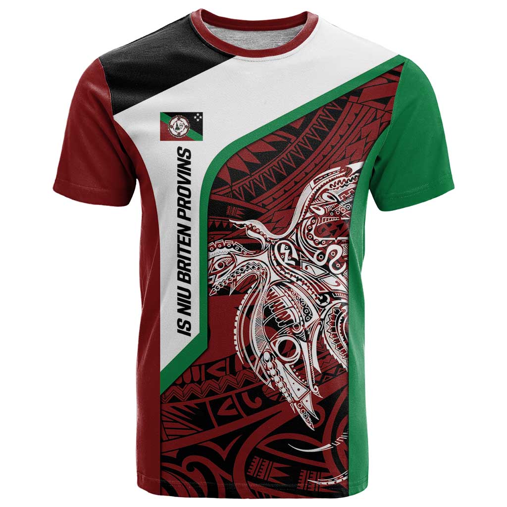 Personalised PNG East New Britain Province T Shirt Bird of Paradise Tattoo Flag Motif - Polynesian Pride