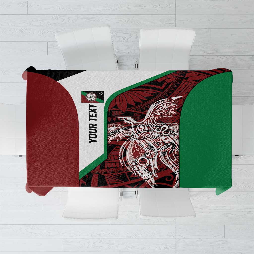 Personalised PNG East New Britain Province Tablecloth Bird of Paradise Tattoo Flag Motif LT9 Green - Polynesian Pride